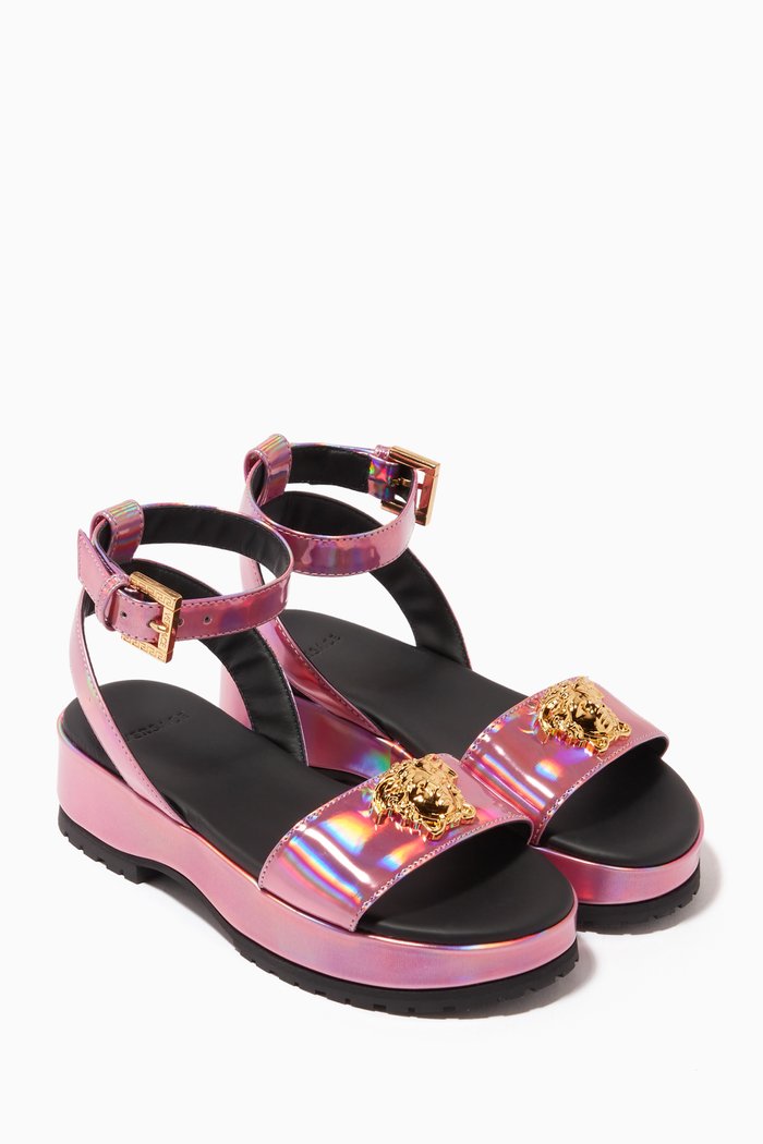 

La Medusa Platform Sandals in Faux Leather, Pink