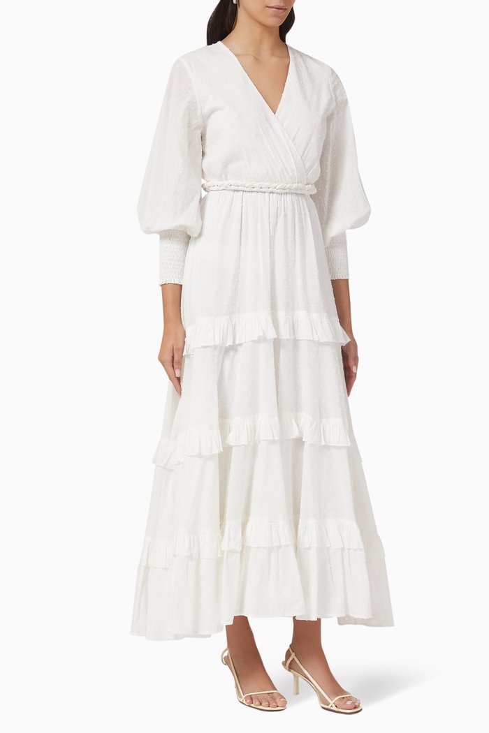 

Helena Ruffled Maxi Dress, Neutral
