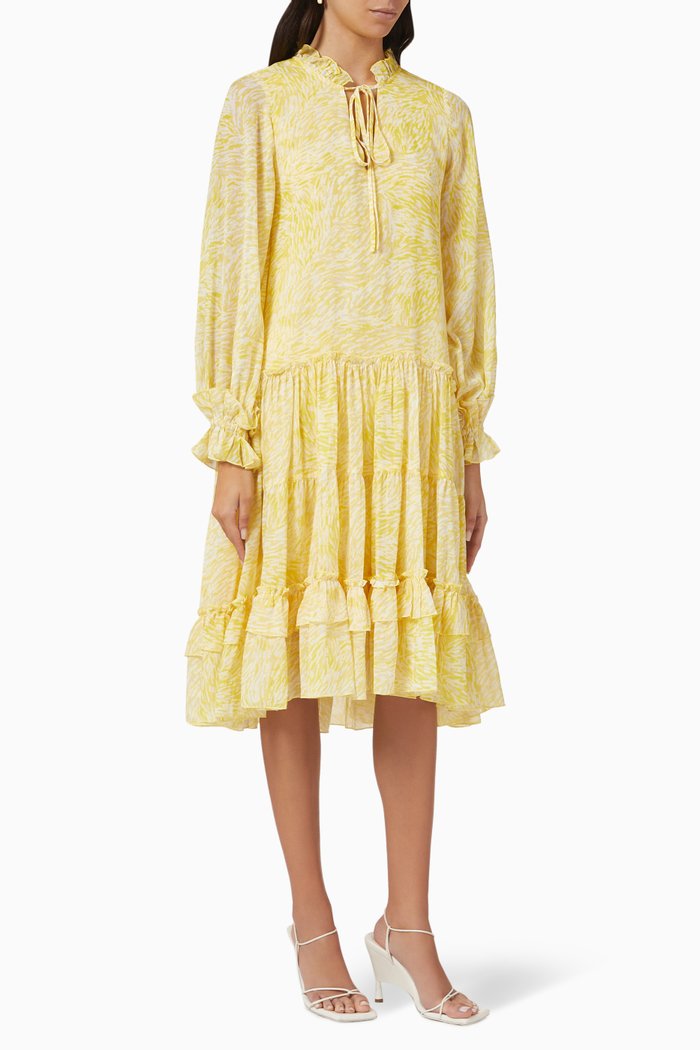 

Ilona Printed Midi Dress, Yellow