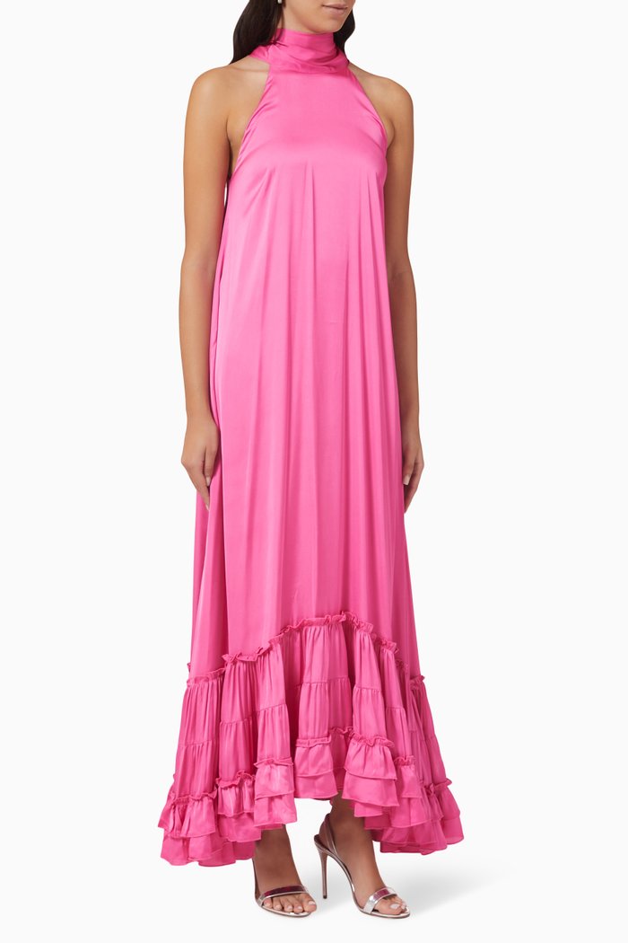 

Michaella Halter-neck Maxi Dress, Pink