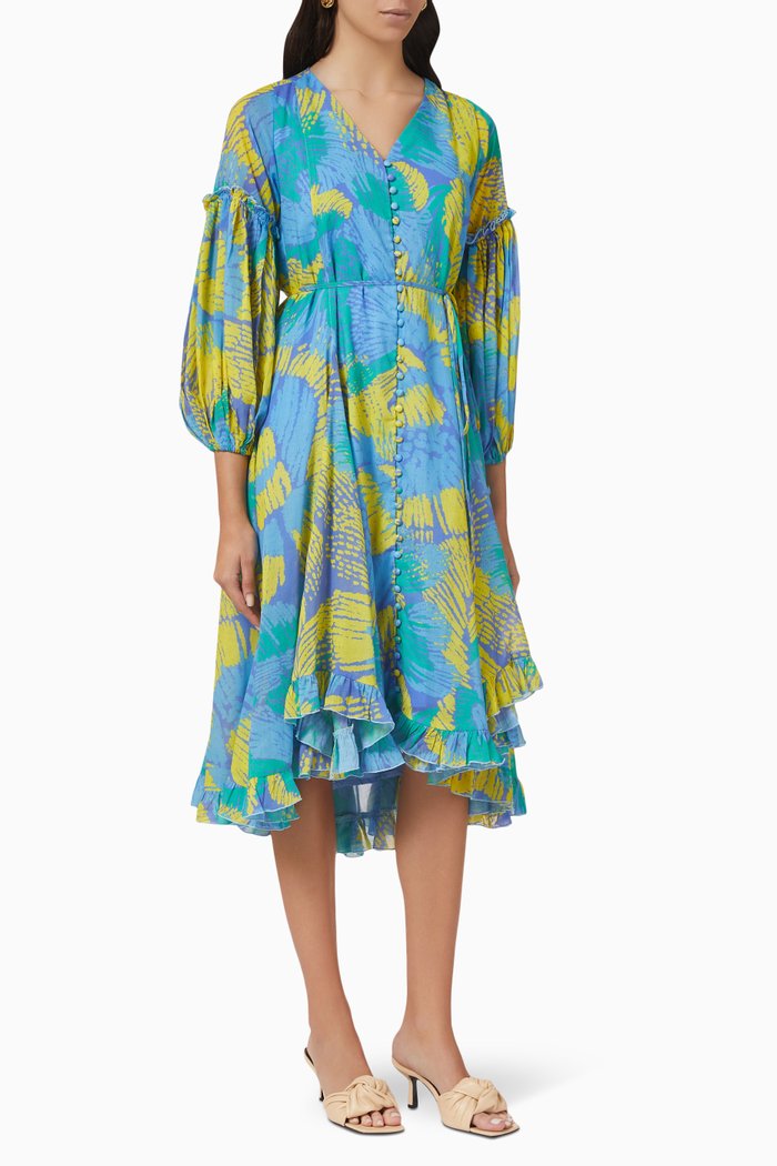 

Amanda Floral-print Midi Dress, Blue