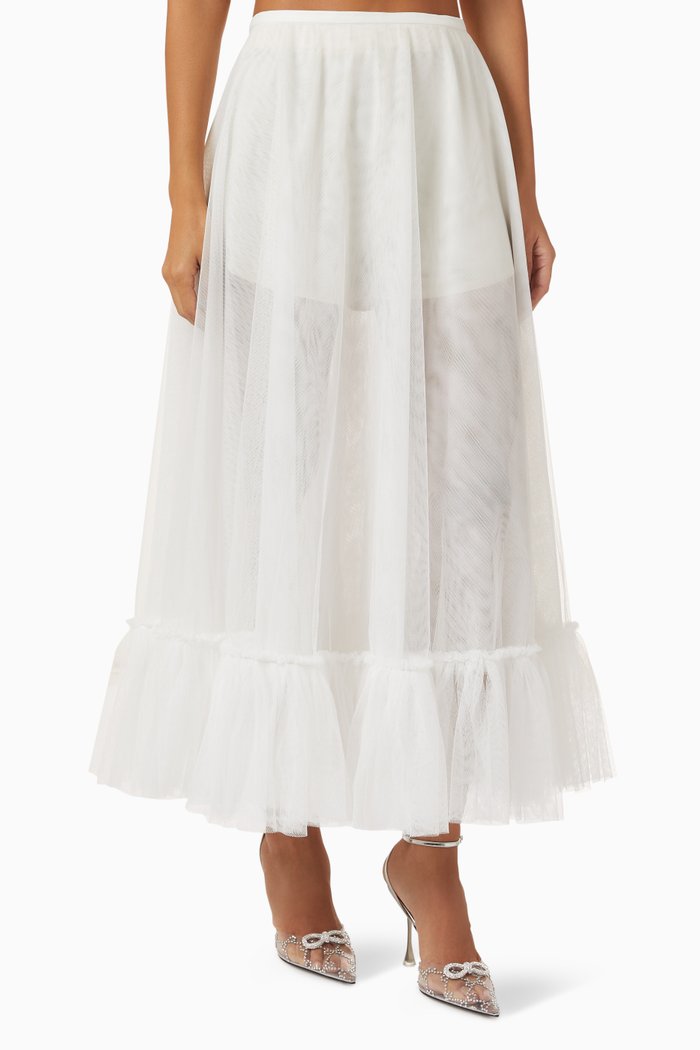 

Prairie Midi Skirt in Tulle, Neutral