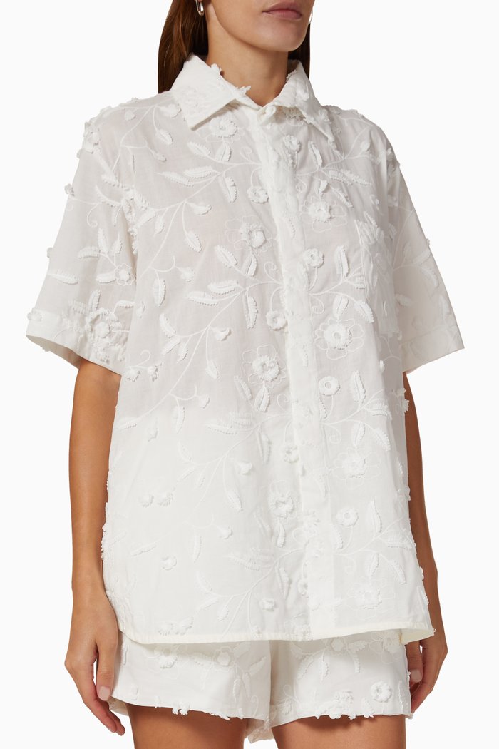 

Hawaiian Shirt in Cotton, Neutral