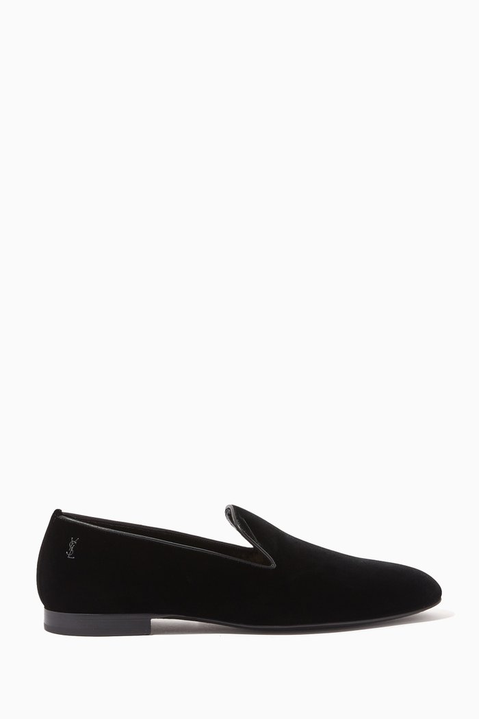 

Smoking 15 Slippers in Velvet, Black