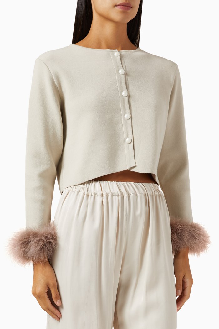

Detachable Feather Sweater in Knit, Neutral