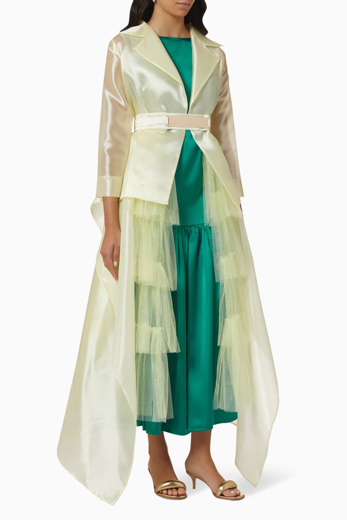 

Jacket & Dress Set in Tulle & Organza, Yellow