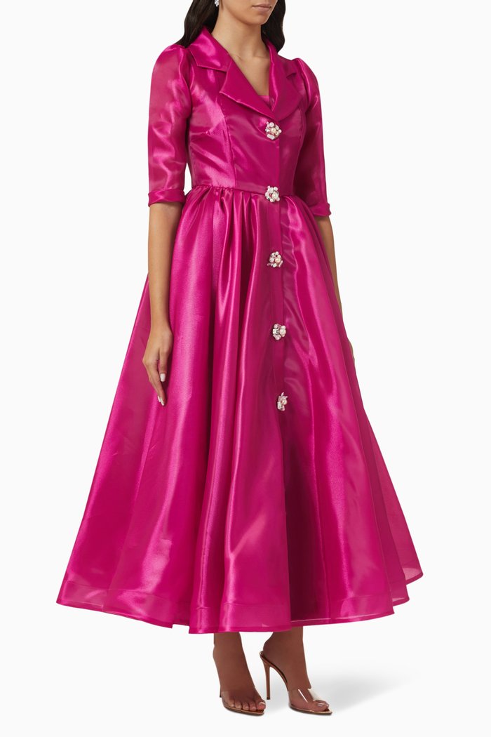 

Embellished-button Maxi Dress, Pink