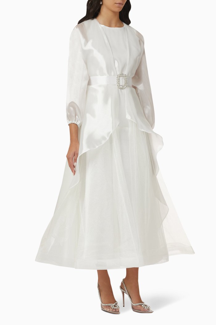 

Cape & Belted Dress Set, Neutral