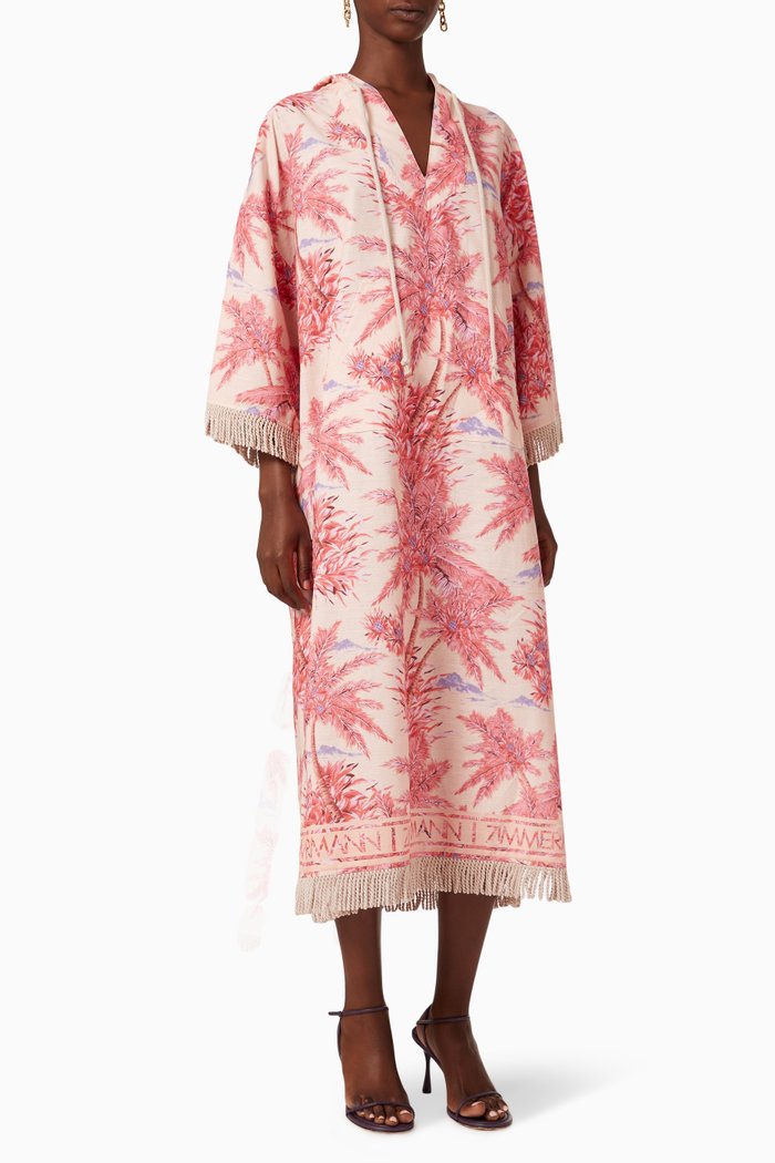 

Cira Hooded Midi Dress in Cotton, Pink