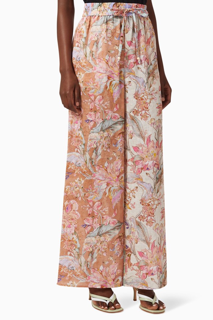 

Cira Straight Leg Pants in Linen, Multicolour