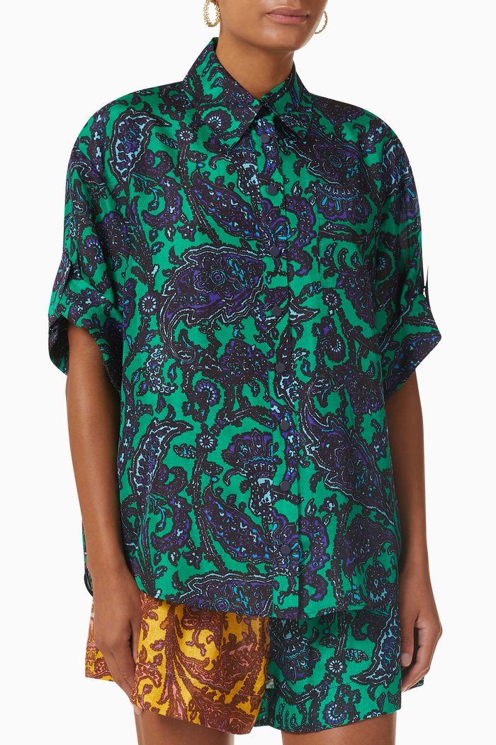 

Tiggy Shirt in Silk Twill, Multicolour