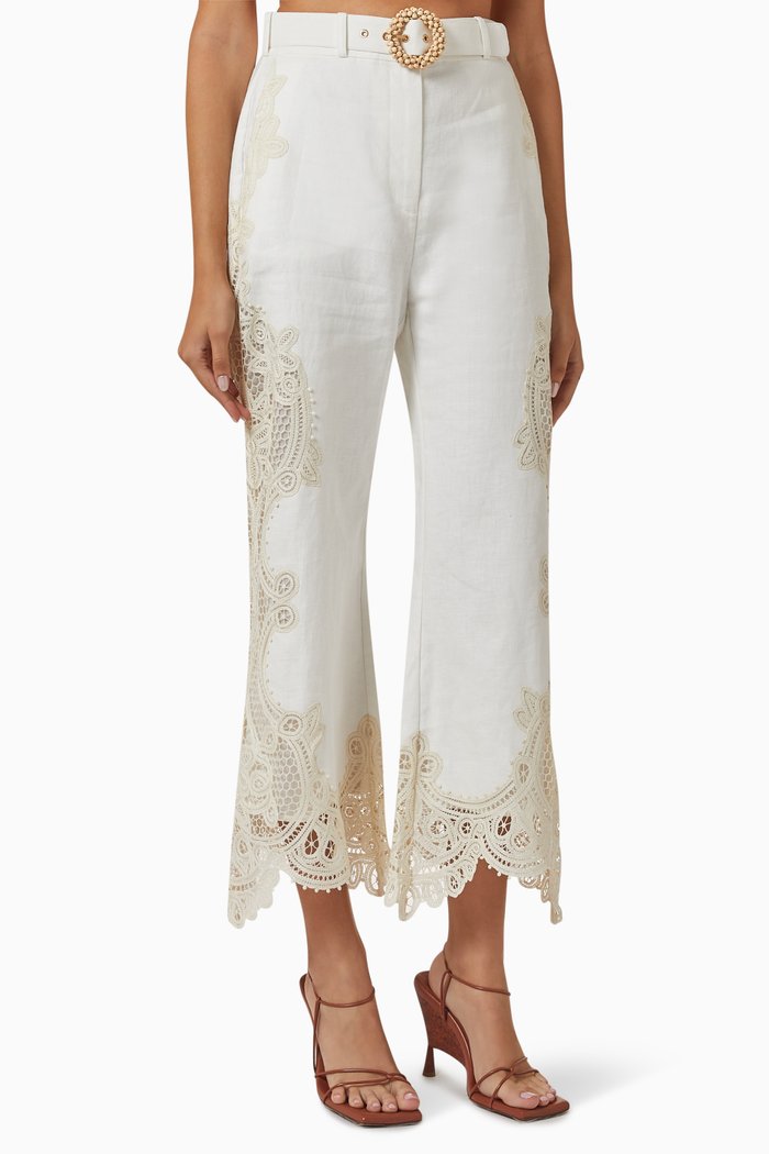

Laurel Embroidered Pants in Linen, Neutral