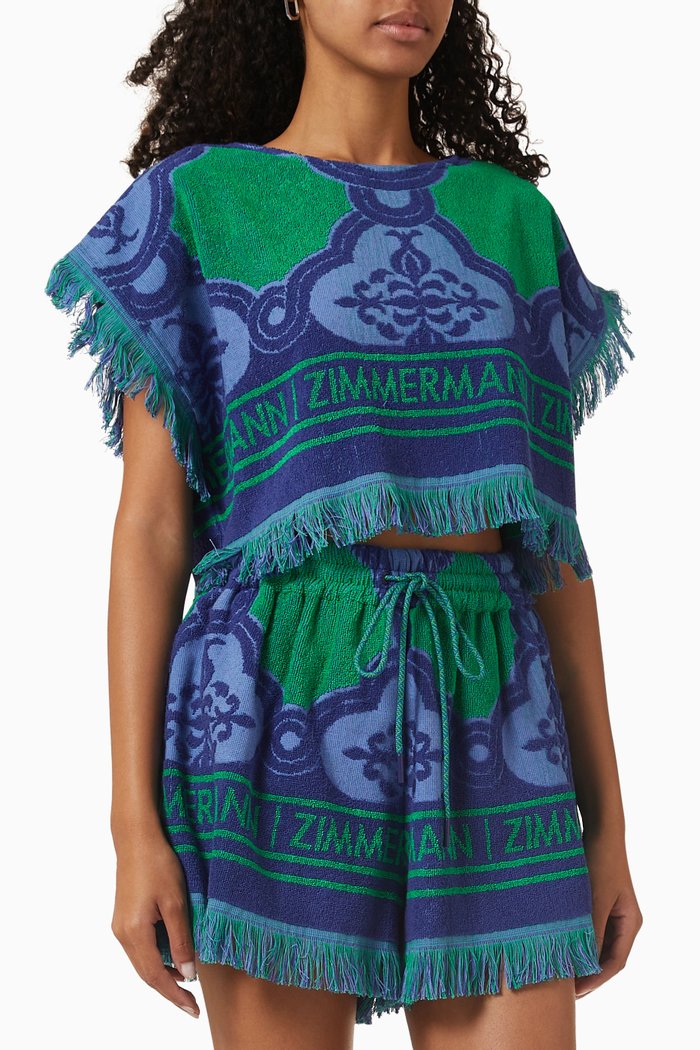 

Tiggy Crop Top in Terry Cotton, Blue