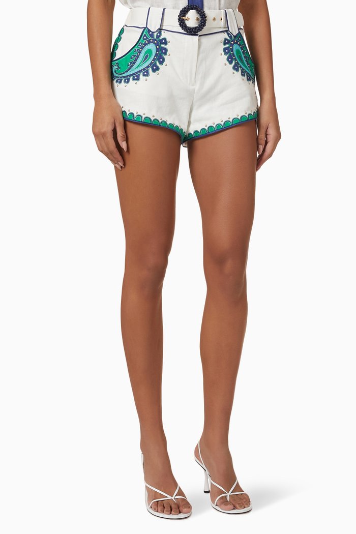 

Tiggy Applique Shorts in Linen, Neutral