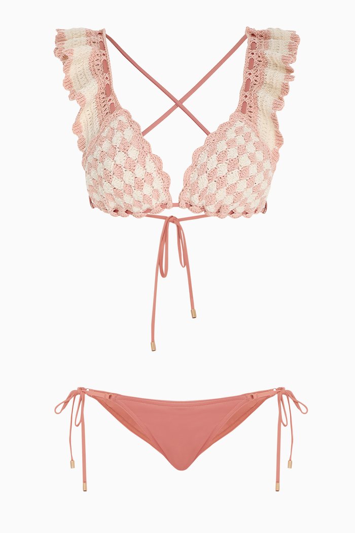

Clover Crochet Triangle Bikini Set, Multicolour