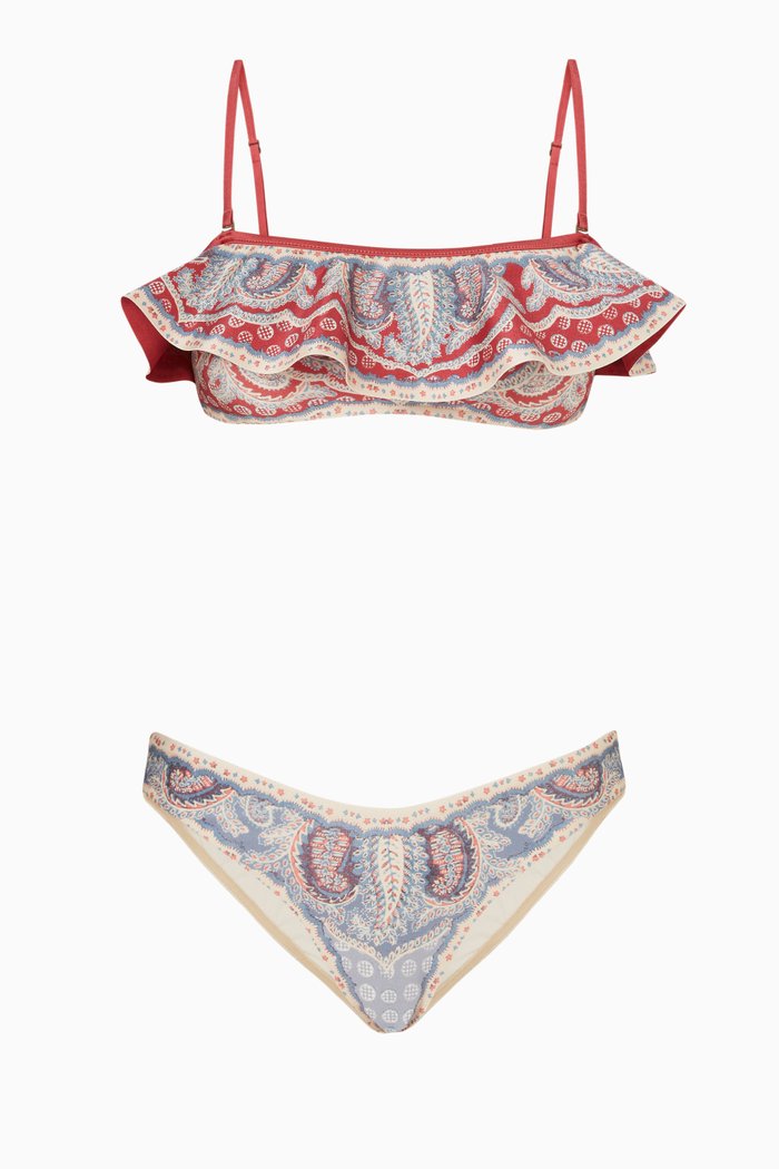 

Vitali Frill Bandeau Bikini Set in Italian Lycra®, Multicolour