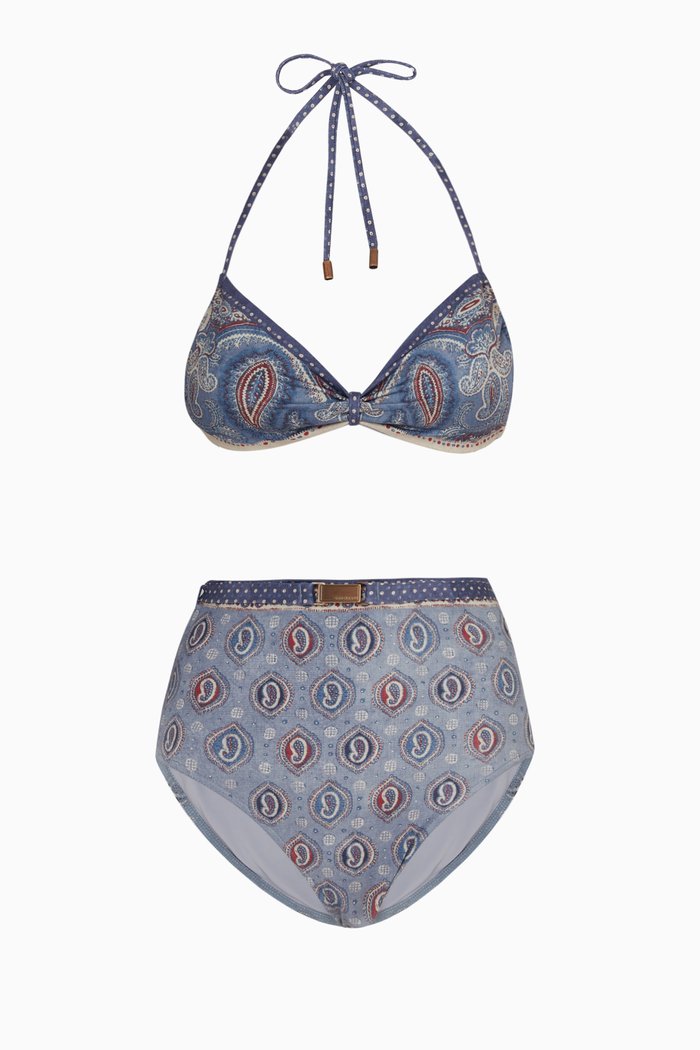 

Vitali Halter Neck Two-piece Bikini in Italian Lycra®, Blue