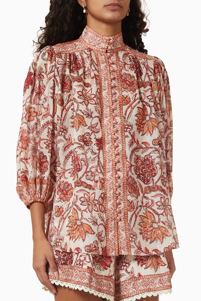 

Vitali Yoke Blouse in Ramie, Multicolour