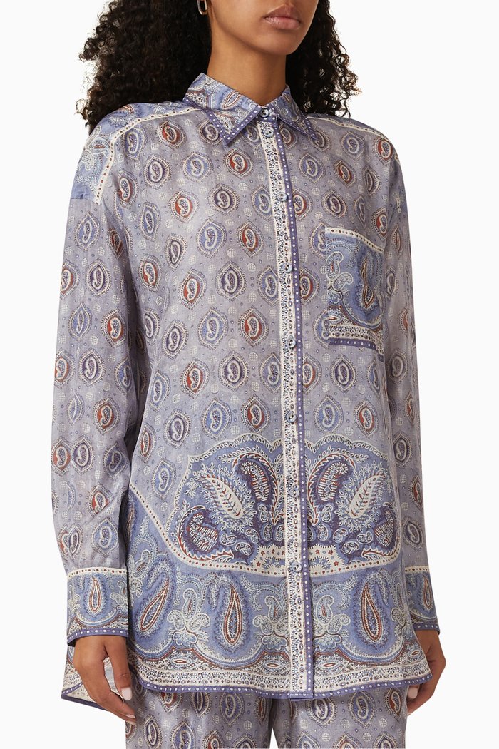 

Vitali Relaxed-fit Blouse in Silk, Blue