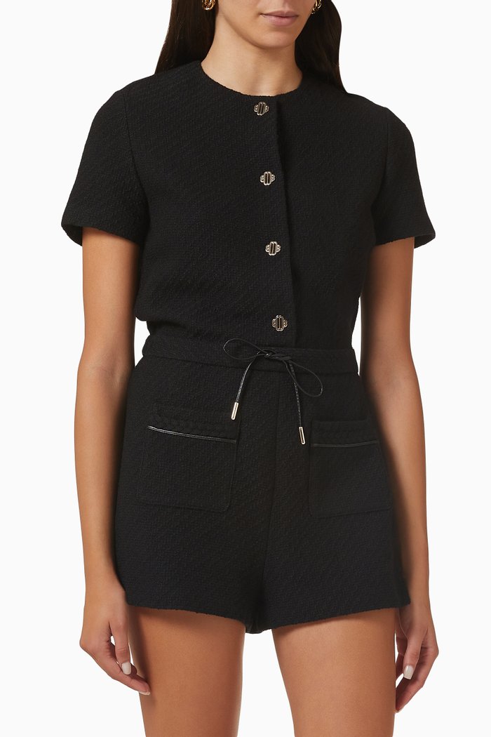 

122 Izola Playsuit in Wool, Black