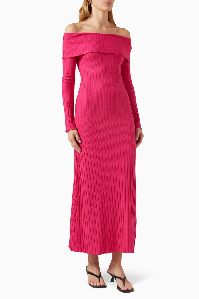 

Espen Ribbed Dress in MicroModal, Pink