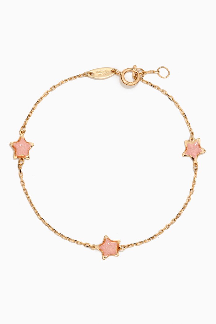 Lydia Tiny Star Enamel Bracelet in 18kt Gold, Yellow