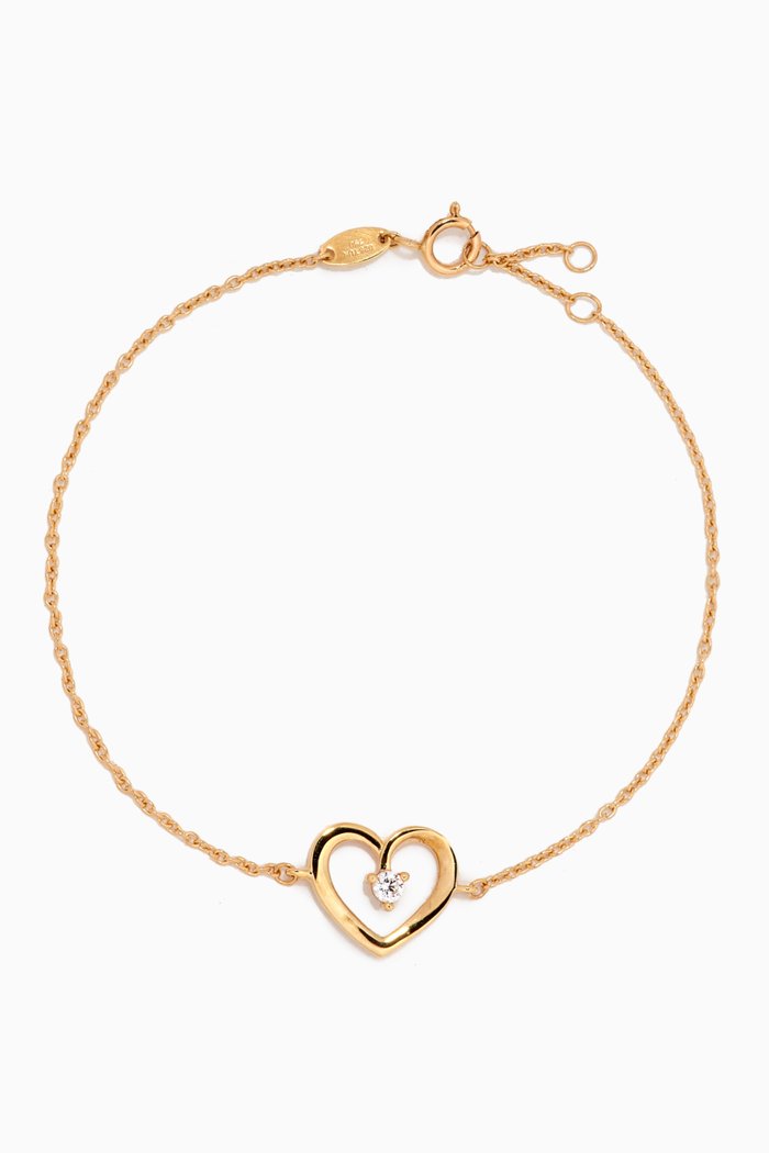 

Lydia Heart Bracelet in 18kt Gold, Yellow