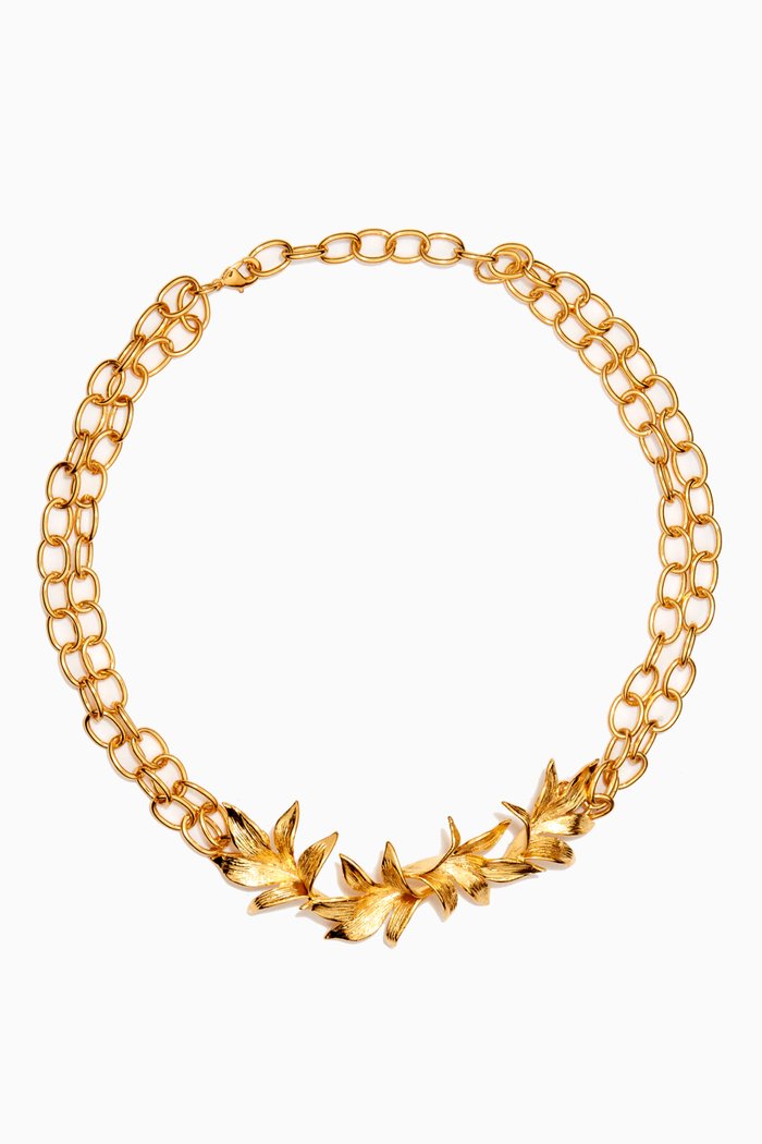 

Guzmania Chain Necklace in 24kt Gold-plated Brass