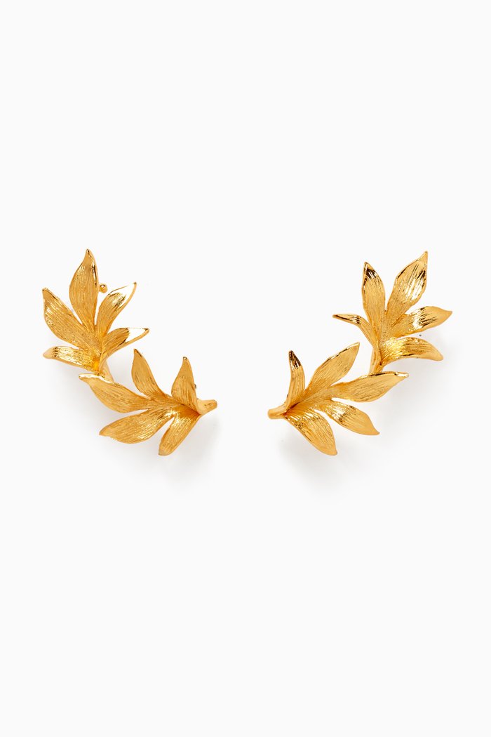 

Guzmania Crescendo Earrings in 24kt Gold-plated Brass