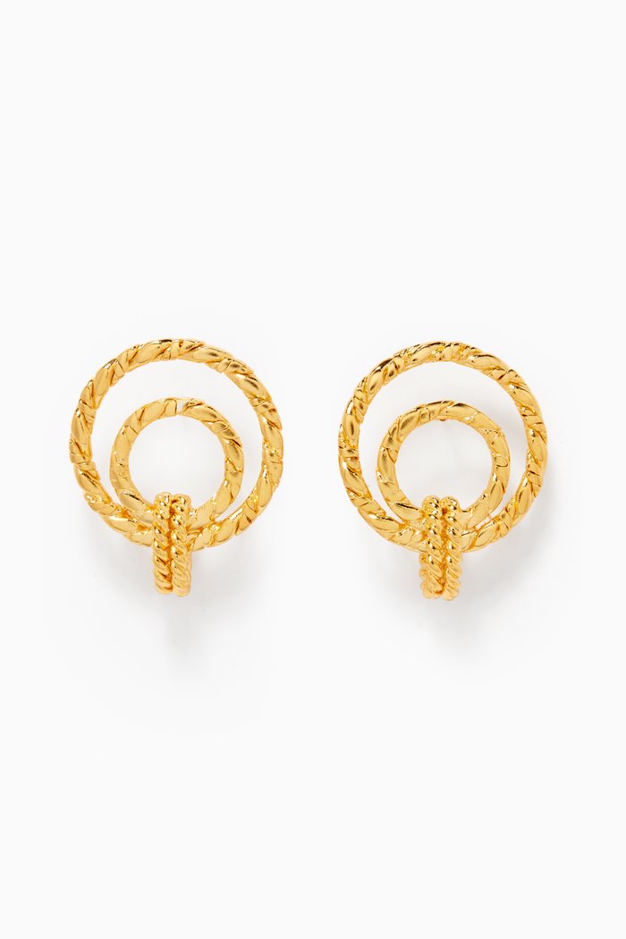 RetrOh Chain Earrings in 24kt Gold-plated Brass
