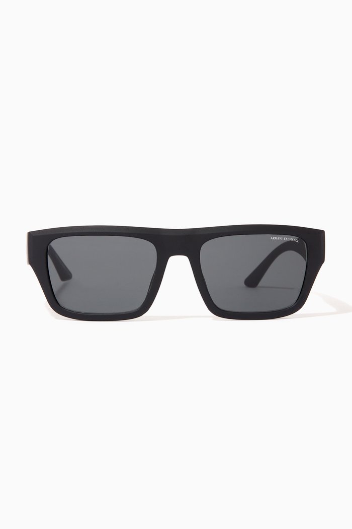 

Rectangular Sunglasses in Acetate, Black