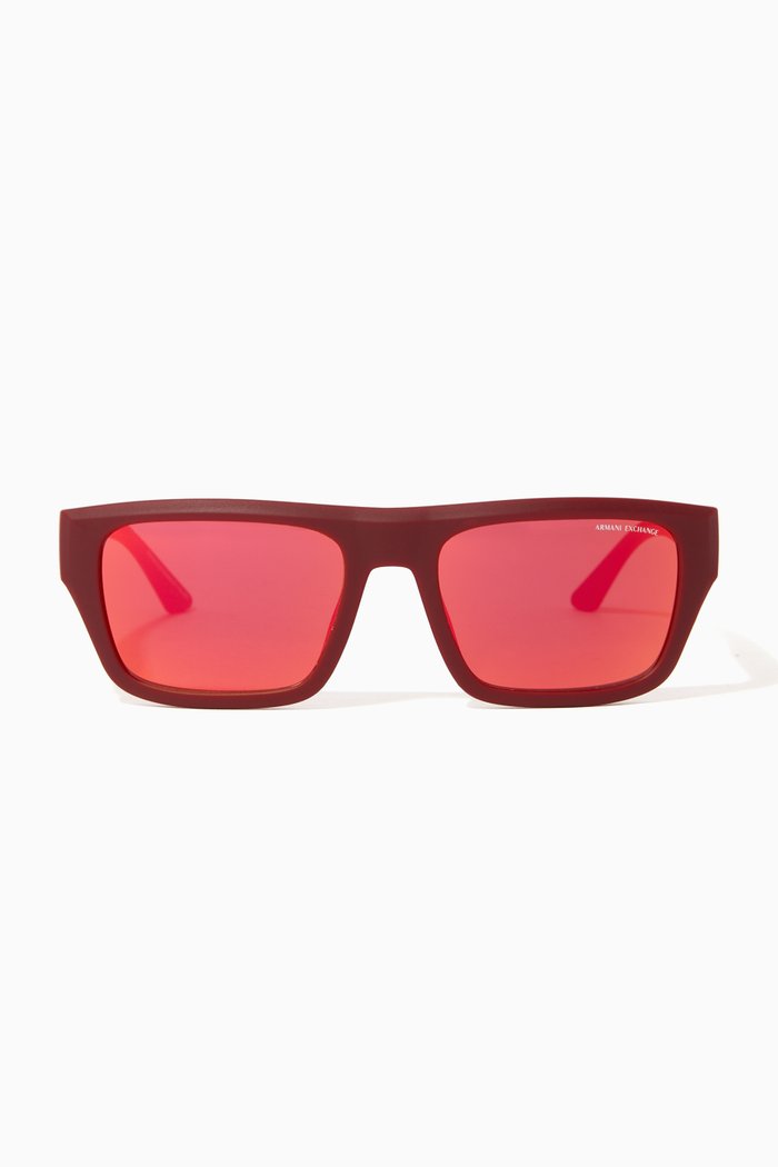 

Rectangular Sunglasses in Acetate, Brown