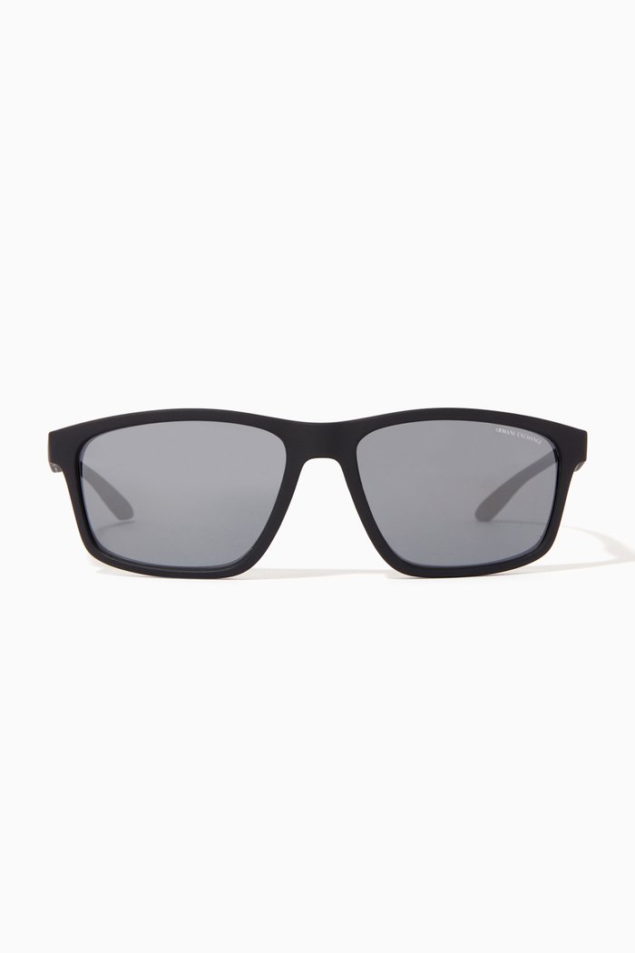 

Rectangular Sunglasses in Acetate, Black