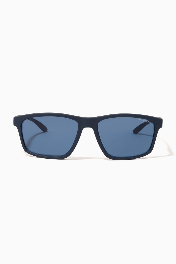 Square Sunglasses in Acetate, Blue