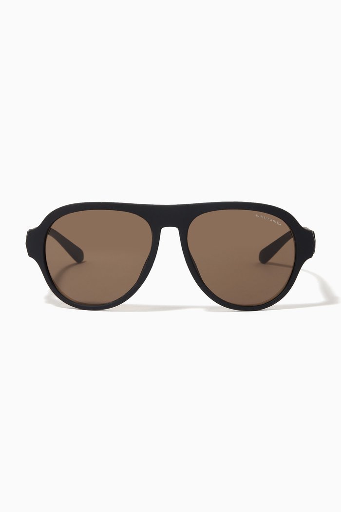 

Bolt Round Sunglasses in Acetate, Black