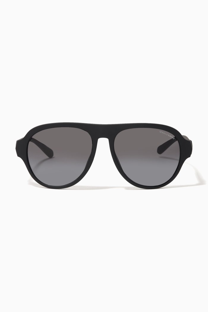 

Bolt Round Sunglasses in Acetate, Black