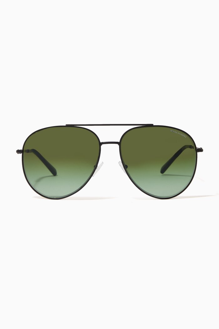 

Aviator Sunglasses in Metal, Black