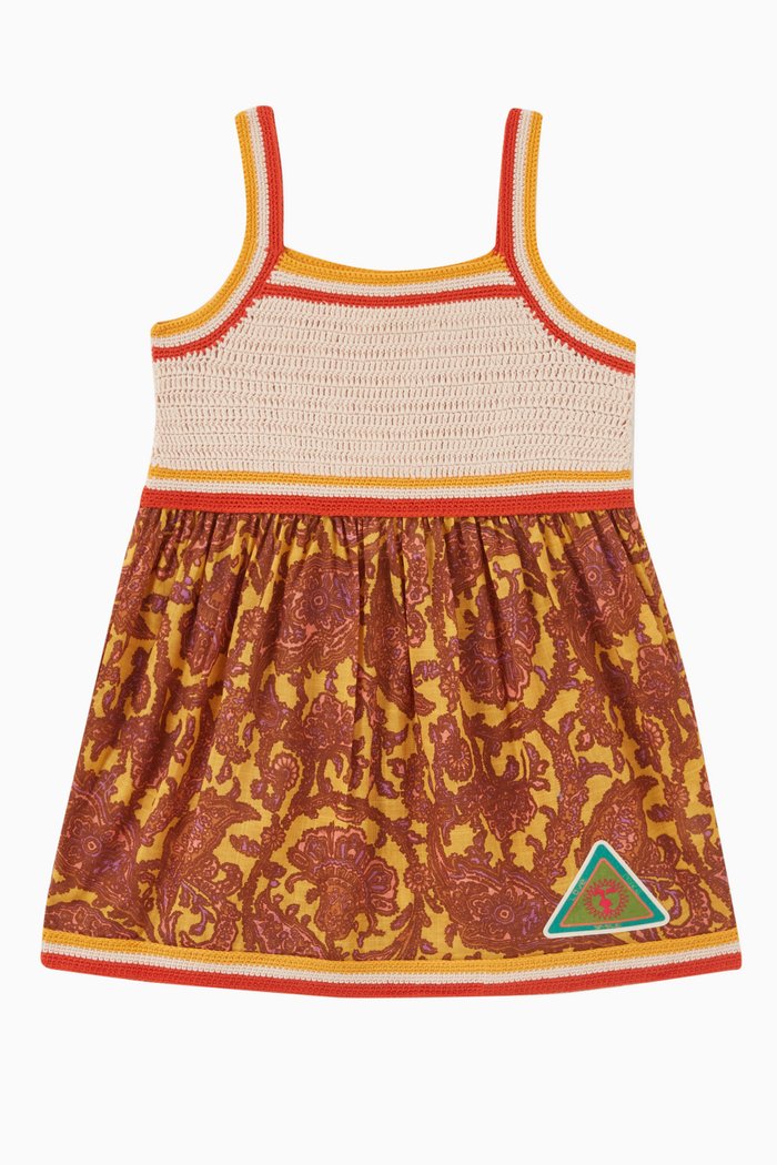 

Tiggy Crochet Dress in Cotton, Brown