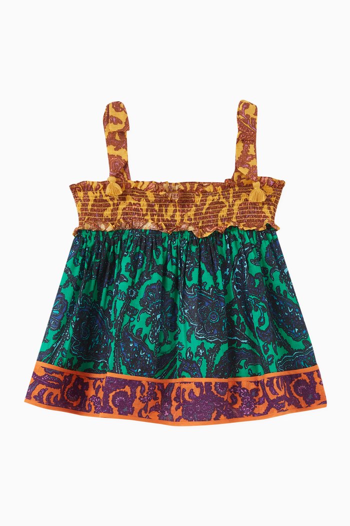 

Tiggy Tie Top in Cotton, Multicolour
