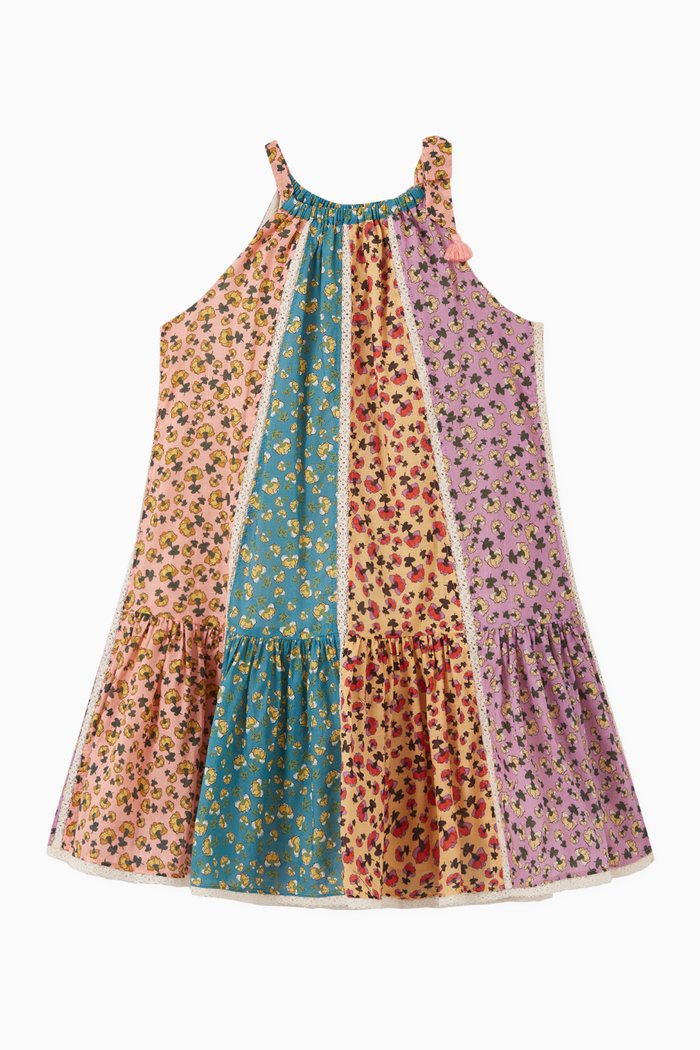 

Tiggy Spliced Halter Dress in Cotton, Multicolour