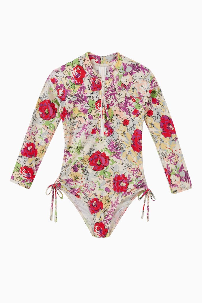 

Floral Clover One-piece Swimsuit in Polyamide, Neutral