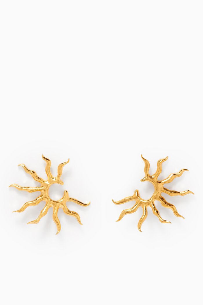 

Sunshine Stud Earrings in 24kt Gold-plated Brass