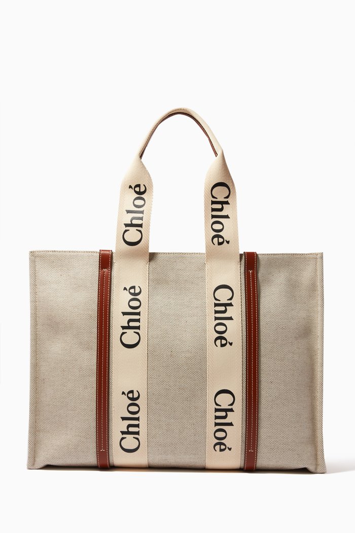 

Large Woody Tote Bag in Canvas, Brown