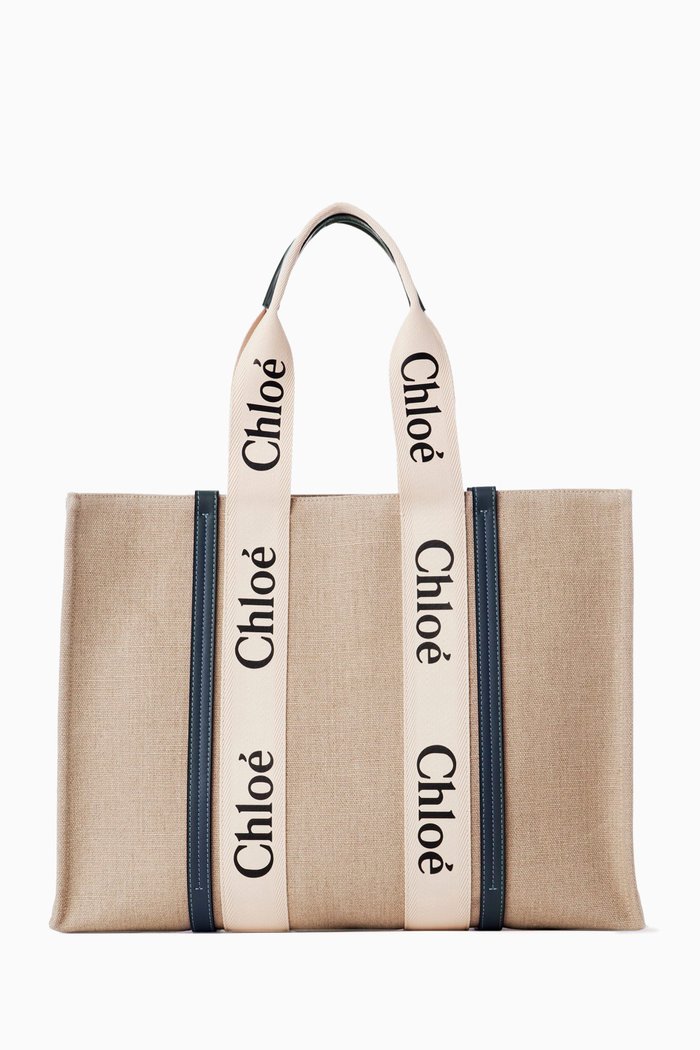 

Large Woody Tote Bag in Canvas, Blue