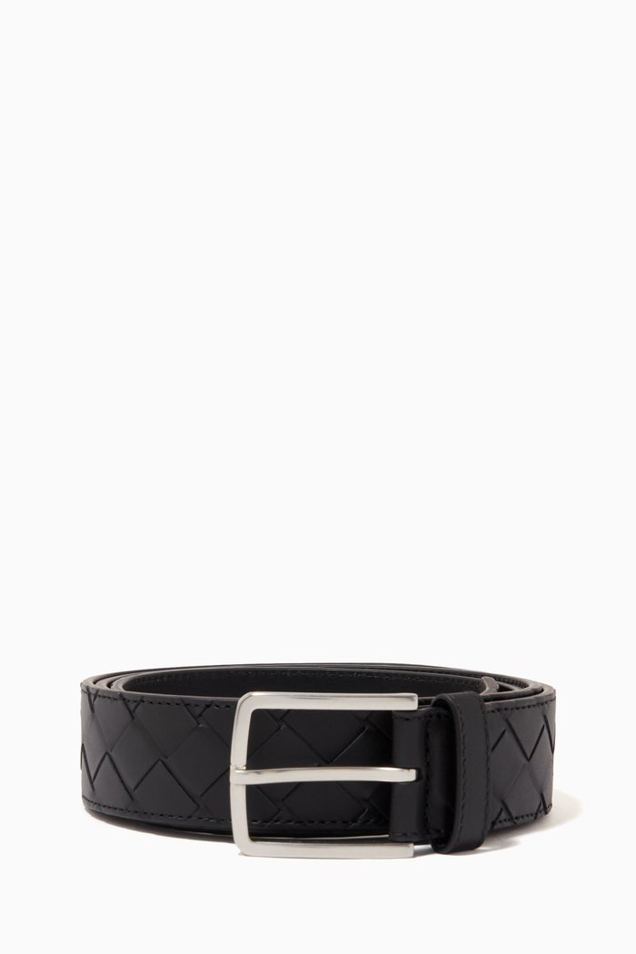 

Belt in Intrecciato Calfskin, Black