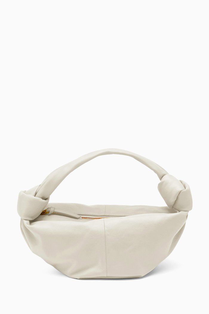 

Double Knot Mini Shoulder Bag in Leather, White