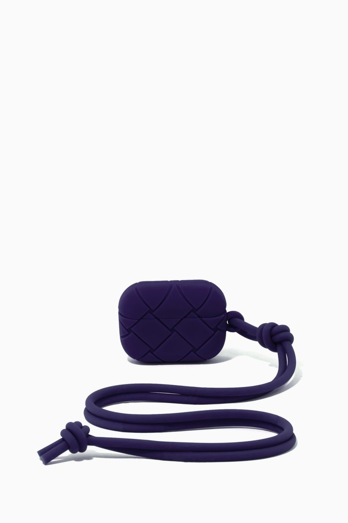 

AirPods Pro Case in Intrecciato Rubber, Purple