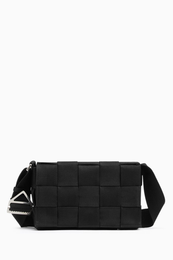 

Medium Crossbody Bag in Intreccio Webbing, Black