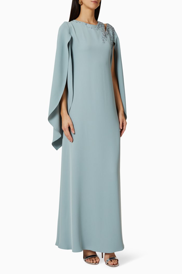 Sequin-embellished Kaftan, Silver