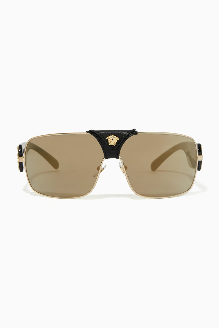 

Baroque Sunglasses in Acetate & Metal, Gold